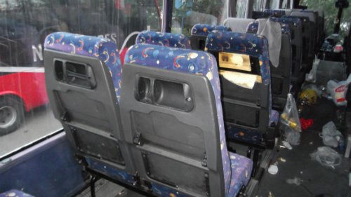 Uništen autobus, Foto: Niške Vesti