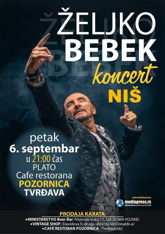 Жељко Бебек најављује велики рок спектакл 6. септембра у Нишу