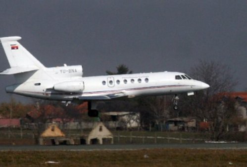 Avion Vlade Srbije Faklon, Foto: Fonet