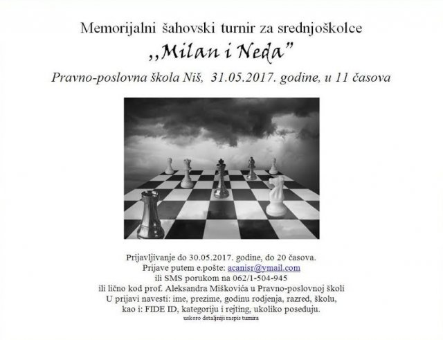 Меморијални шаховски турнир "Милан и Неда"