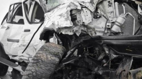 Удес у Грделичкој клисури, ауто скроз уништен
