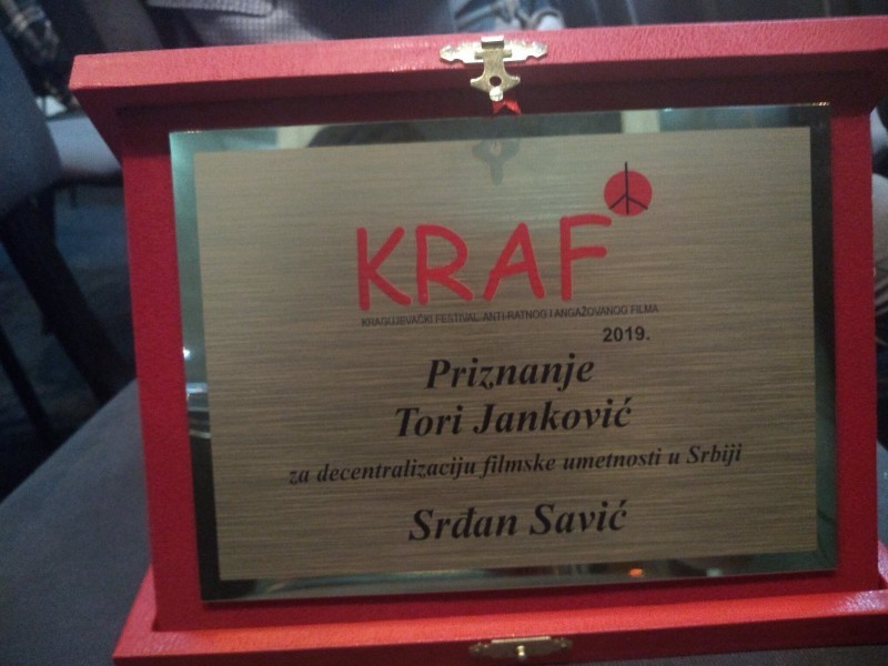 Direktoru NKC-a priznanje „Tori Janković“ za decentralizaciju filmske umetnosti u Srbiji