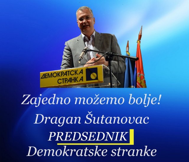 Драган Шутановац нови председник Демократске странке, Пајтић на трећем месту
