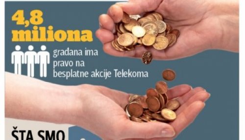 Svakome po 40 evra od akcija Telekoma