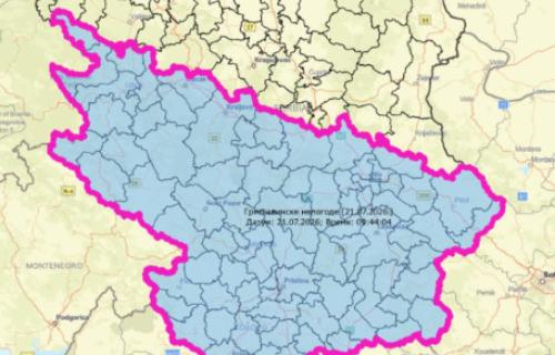 Očekuje se formiranje veoma snažnih grmljavinskih sistema koji će se iz pravca Jadrana, Crne Gore i Bosne i Hercegovine premeštati ka Srbiji. Najveći rizik od nevremena prognozira se za jugozapadne, južne i jugoistočne krajeve zemlje. Crveni meteo alarm za jug i jugoistok Srbije: Građanima i medijima stigao SMS