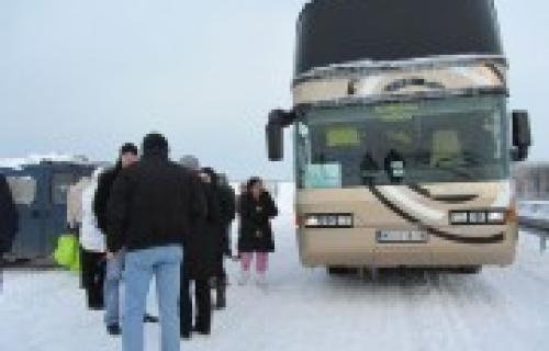 Evakuisani putnici iz autobusa Prokuplje-Beograd
