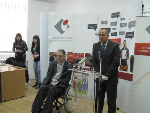 Светислав Марјановић и Јовица Маринковић на отварању први сајам запошљавања лица са инвалидитетом