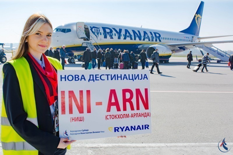 "Рајан ер" поново лети од Ниша до Стокхолма, овај пут до аеродрома Арланда