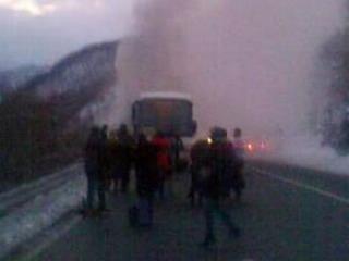 Zapalio se autobus, nema povređenih