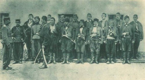 Војници српске коњице са командантом 1854. године